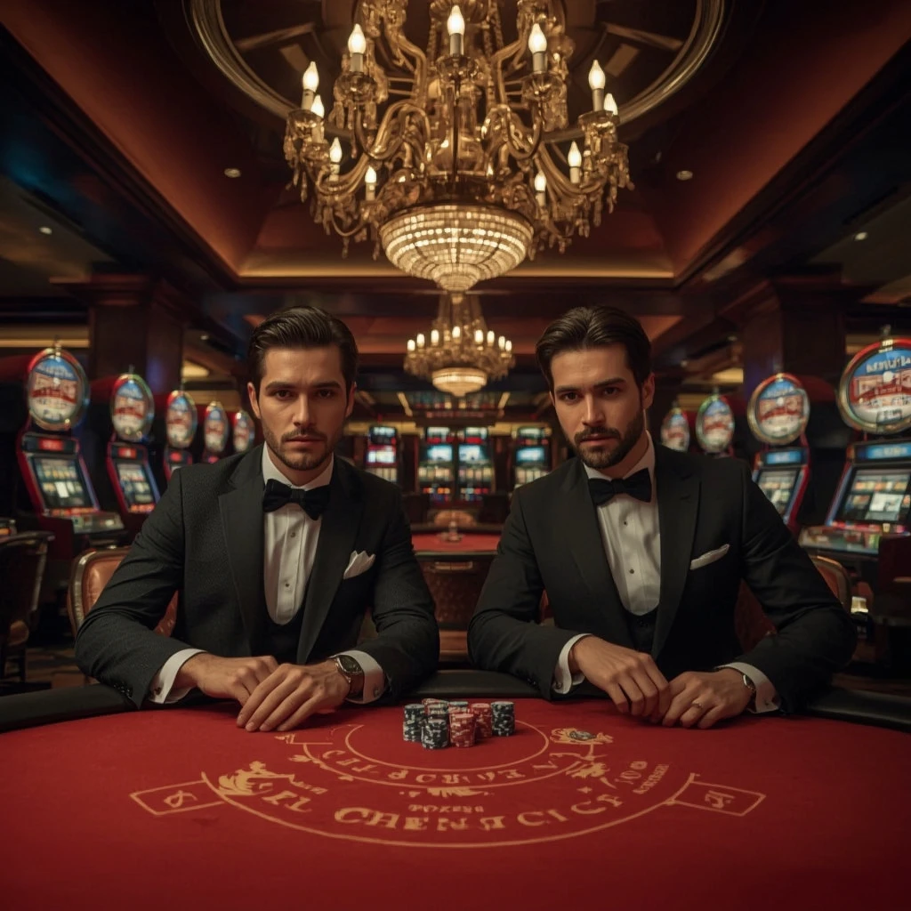 Deux joueurs de poker dans un LunuBet Casino